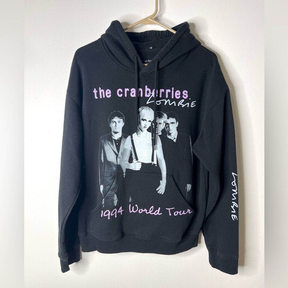 Cranberries 1994 World Tour Black Hoodie Y2K Grunge SZ M EUC